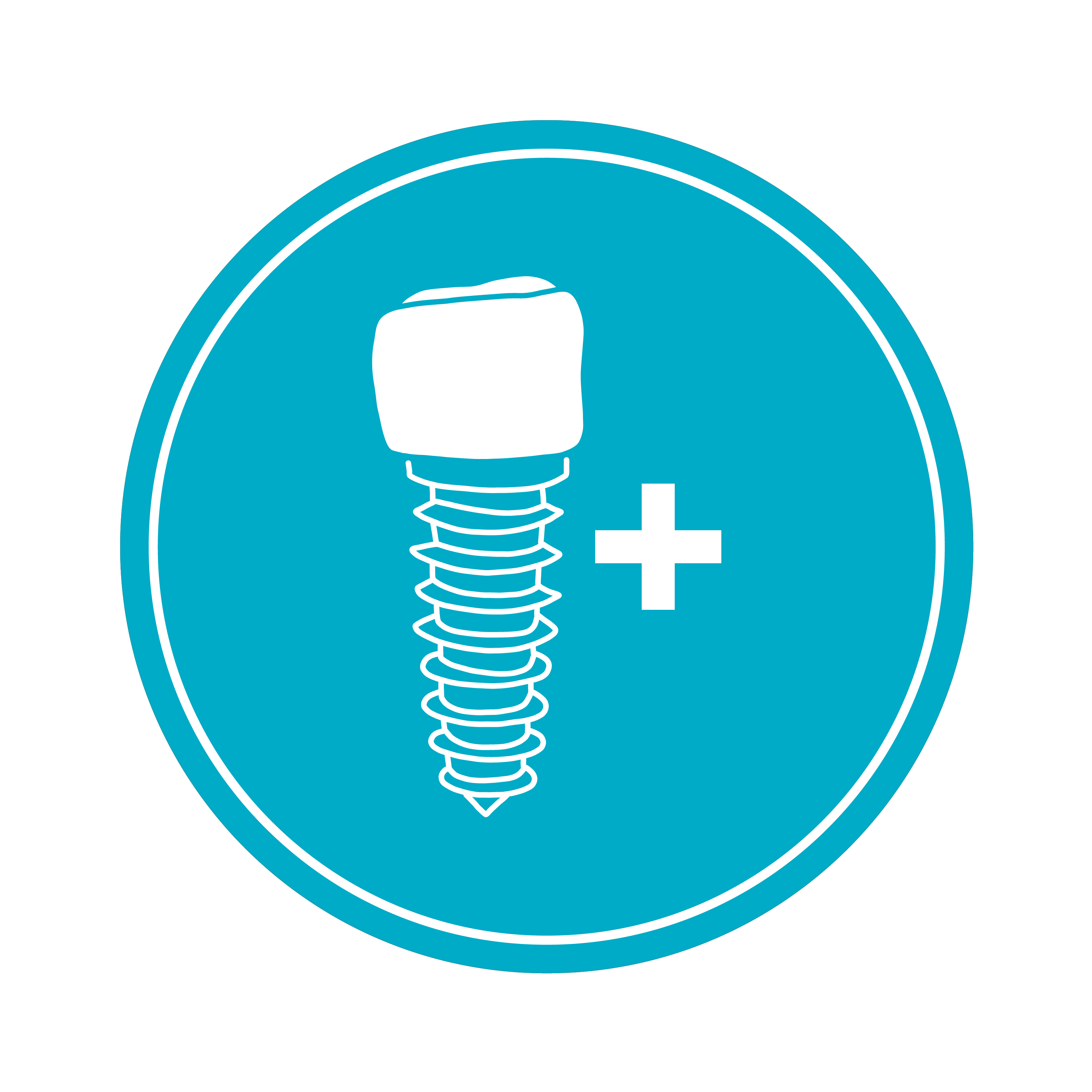 Icon of implant with a plus sign next to it